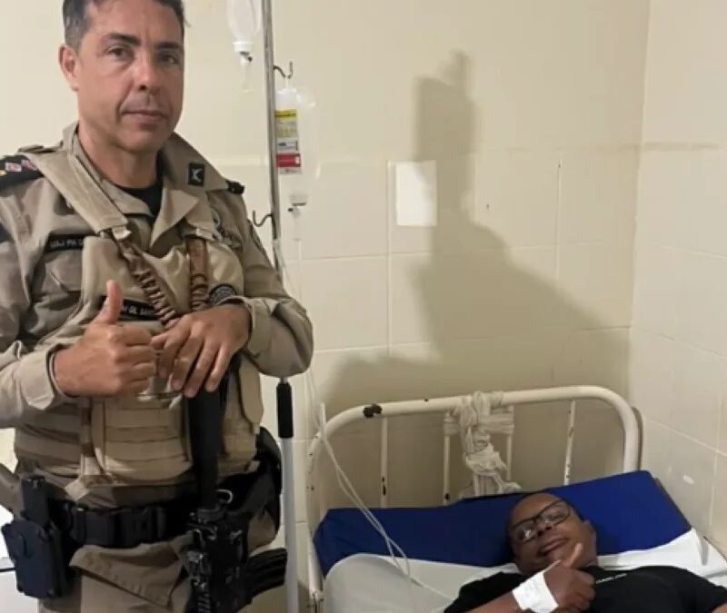 Major da Polícia Militar salva colega após ataque de abelhas no rio São Francisco