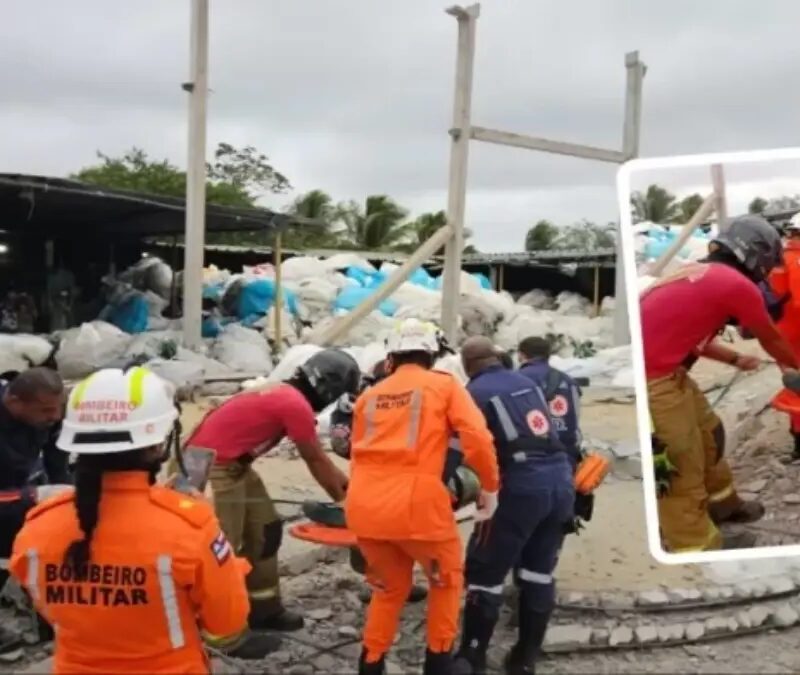 Queda de marquise em galpão de reciclagem deixa vítimas em Salvador